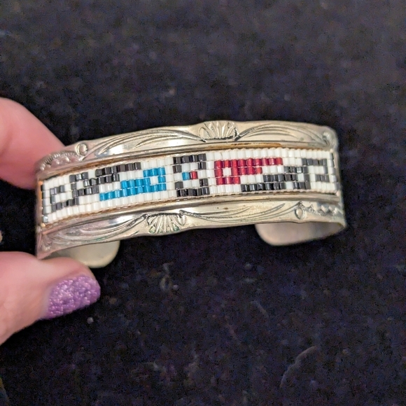 Geraldrita Whitethorne Aztec Native Cuff Bracelet - Picture 1 of 5